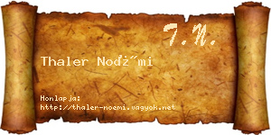 Thaler Noémi névjegykártya